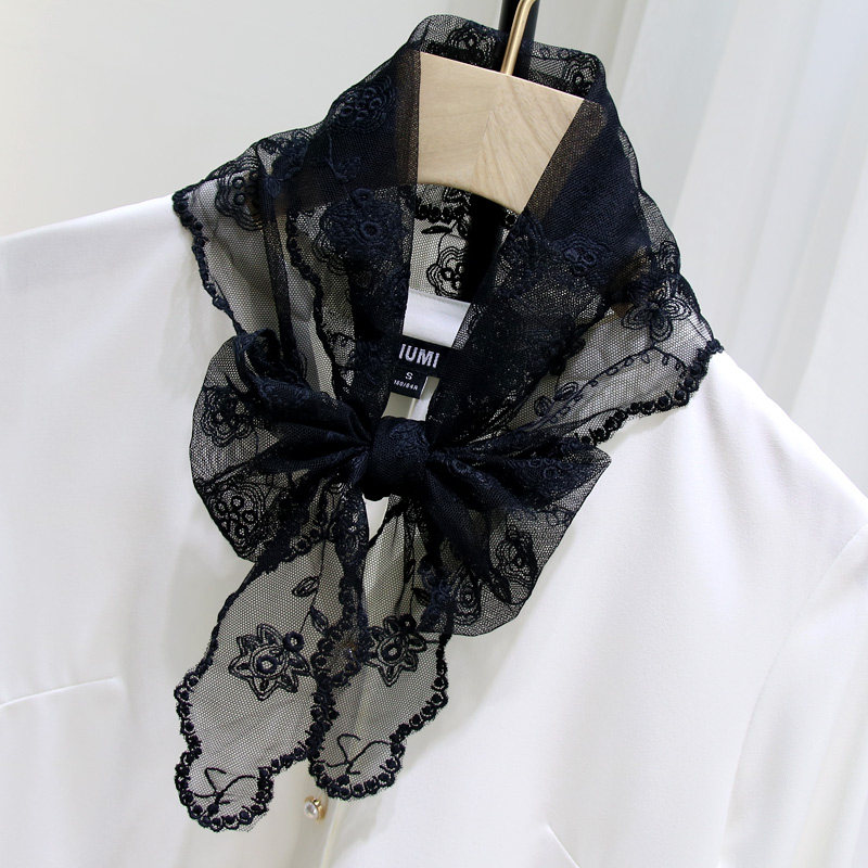 纯色蕾丝小丝巾女长条腰果花围巾时尚韩版百搭装饰菱形小领巾护颈,服饰配件/皮带/帽子/围巾,围巾/丝巾/披肩,淘宝优惠券,粉丝福利购,淘宝优惠卷