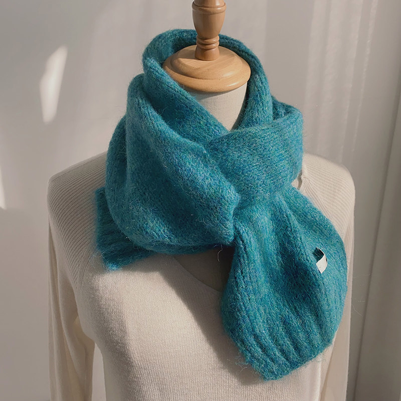 含羊毛针织马海毛围巾松软毛线围脖女寒冷冬天护颈时尚减龄秋冬