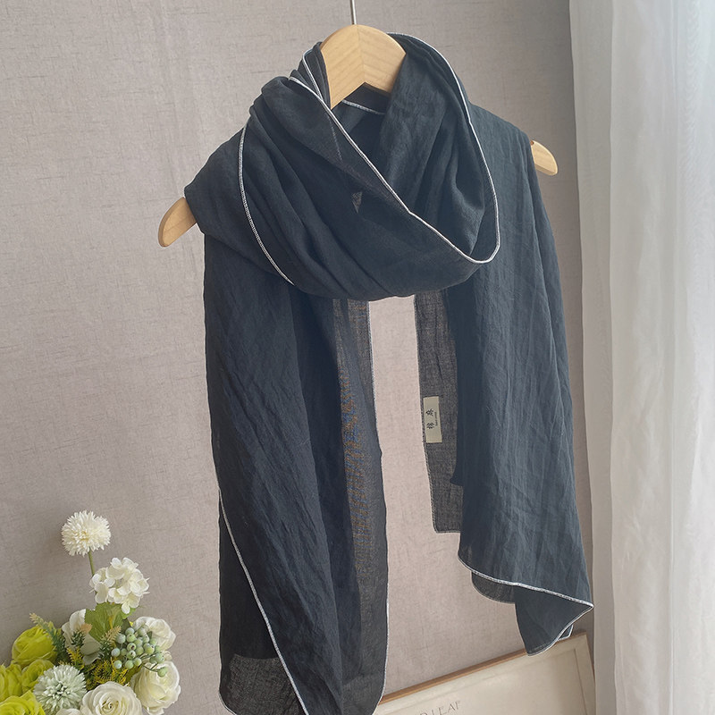静谧秋季时尚包边黑色棉麻披肩外出旅游护肩保暖围巾百搭女秋冬款,服饰配件/皮带/帽子/围巾,围巾/丝巾/披肩,淘宝优惠券,粉丝福利购,淘宝优惠卷