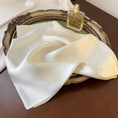 70厘米纯色缎面真丝方巾女夏季 薄款 百搭防晒纱巾春秋围脖丝巾围巾