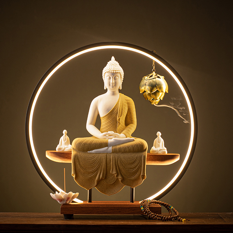 德化陶瓷中式客厅如来佛祖释迦摩尼佛像摆件家居装饰创意手工艺品