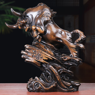 招财牛办公桌面摆件华尔街牛办公室装 饰品摆设店铺开业礼品送礼牛