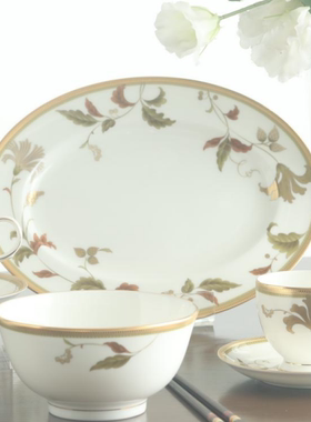 日本Noritake则武Islay浮雕描金米饭碗面碗水果碗汤碗调味壶调羹