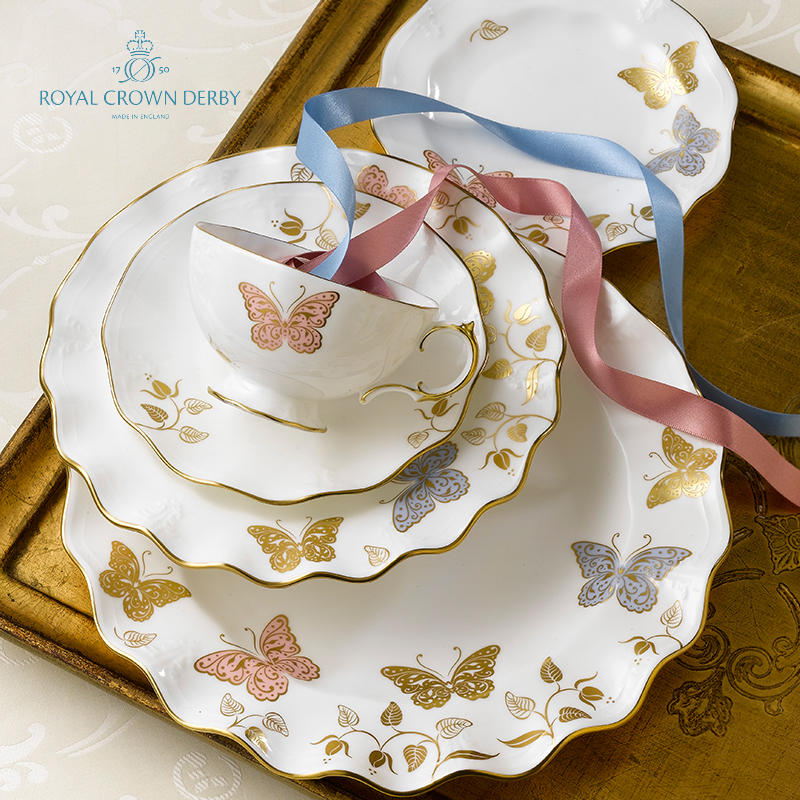 ROYALCROWNDERBY德贝彩蝶餐盘