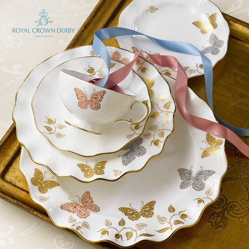 ROYALCROWNDERBY德贝彩蝶餐盘