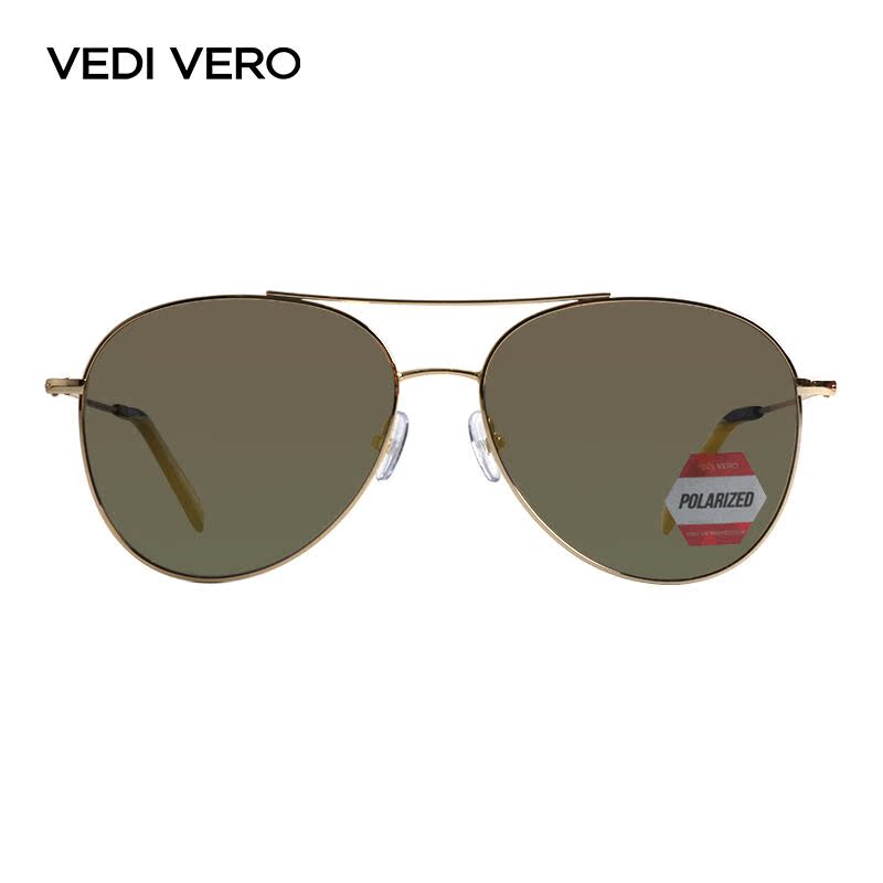 VEDIVERO中性款金色镜金色镜腿金色偏光镜片飞行员金属太阳镜VS91