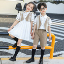 表演出合唱礼服可爱班服 幼儿园园服英伦风学院小学生夏季 校服短袖