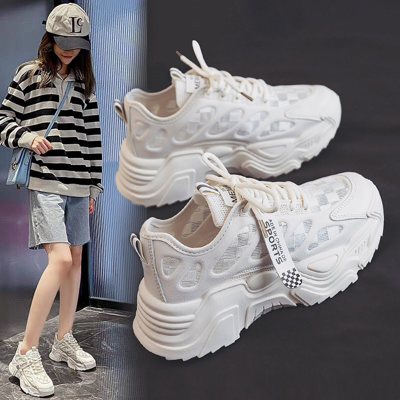 老爹鞋女2022夏季新款百搭网面透气网鞋学生镂空ins潮运动小白鞋|msdalam kategori Kasut wanita, kasut rendah - dari Buy2taobao.com untuk memberikan perkhidmatan ejen Taobao profesional membeli