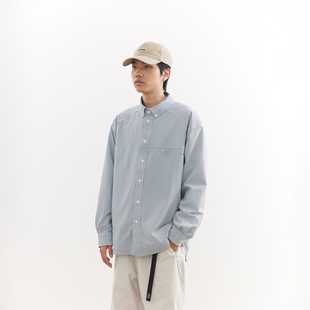 休闲城市 经典 吃茶去chichaqu26春夏轻量泡泡纱翻领刺绣长袖 衬衫