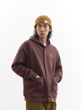 吃茶去chichaqu25重磅带帽开衫卫衣复古加厚帽衫秋冬休闲男女百搭