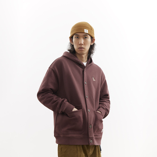 吃茶去chichaqu25重磅带帽开衫 秋冬休闲男女百搭 卫衣复古加厚帽衫