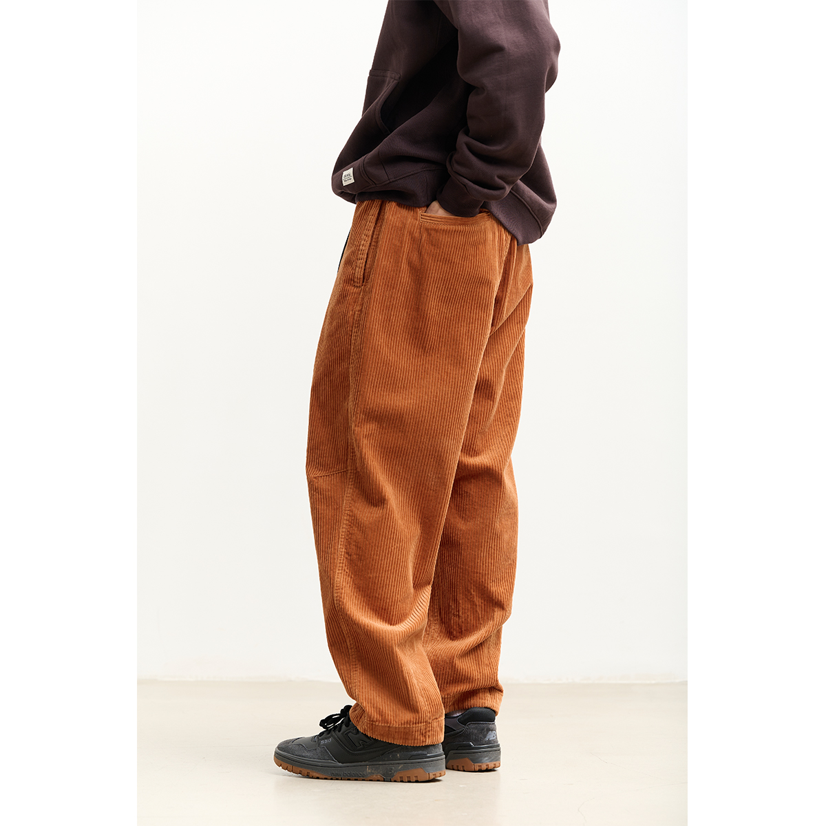 吃茶去长裤重磅粗坑锥形灯芯绒裤