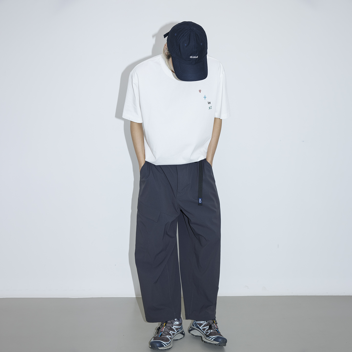 吃茶去chichaqu25户外特氟龙三防卡扣尼龙九分裤休闲宽松百搭