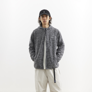 吃茶去chichaqu25中间层花纱摇粒绒连帽拉链抓绒外套户外运动山系