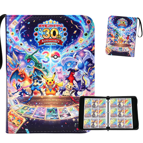 宝可梦30th卡片收纳册PTCG30周年卡册PU皮质拉链卡牌收藏册收集册