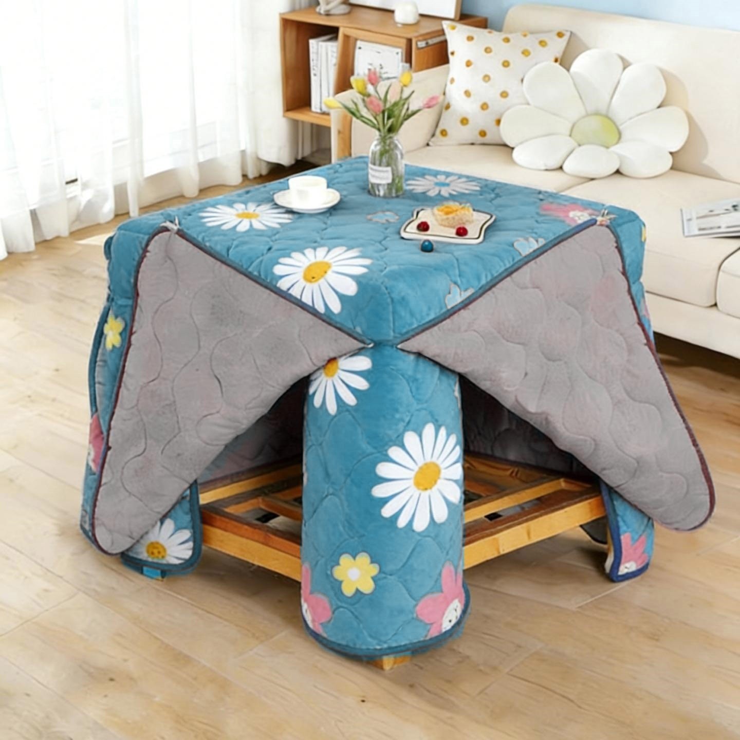 双面绒烤火罩正方形加厚法兰绒家用烤火桌罩套冬季取暖电暖炉罩 ,居家布艺,烤火罩,淘宝优惠券,粉丝福利购,淘宝优惠卷