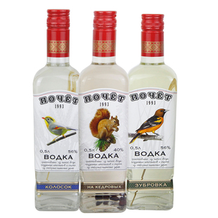 松子小鸟麦穗伏特加纯进口原装乌克兰白酒小麦纯粮食酒500ml洋酒