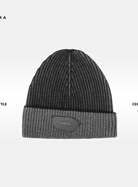babama潮牌嘻哈针织帽UNtitled系列冬季保暖可折叠黑色毛线包头帽