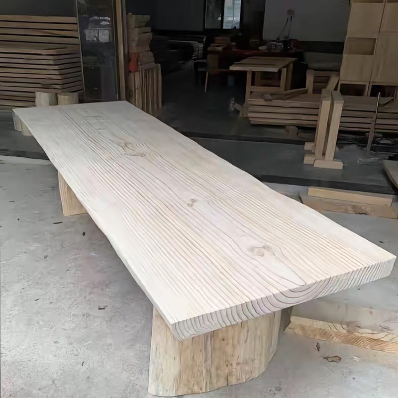 整张实木板材定制原木茶桌大板松木餐桌台面整板茶台桌板办公长桌