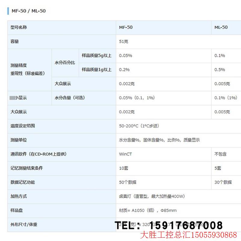 拍前询价:日本AND进口得水分MF-50/MX-50/ML-50/MS-70艾安测定仪 标准件/零部件/工业耗材 气缸 原图主图