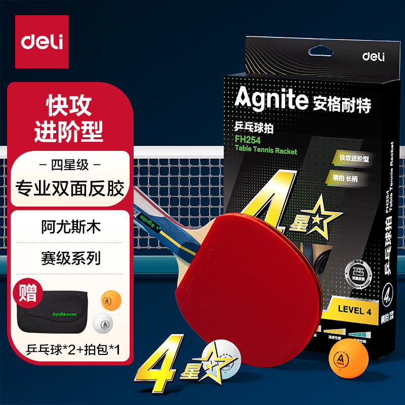 得力安格耐特乒乓球拍专业四星级