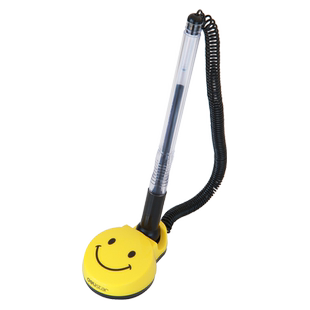 得力台笔银行吧台桌面签字笔0.5中性台笔办公服务粘桌笔吸盘式前台笔带拉绳银行签字笔办公室粘贴固定笔