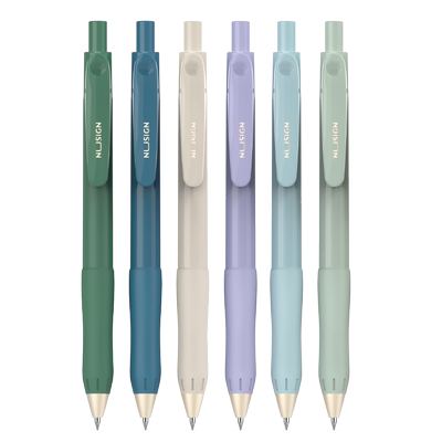 得力按动中性笔臻顺滑子弹头