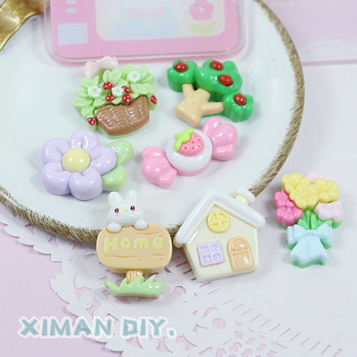 DIY仿真奶油胶场景房子花束糖果字牌饰品配件diy自制手机壳发饰品