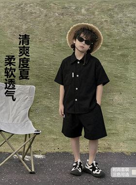 【肖恩专享】【顾奈】夏款儿童轻薄透气亚麻凉感棉麻套装TZ003