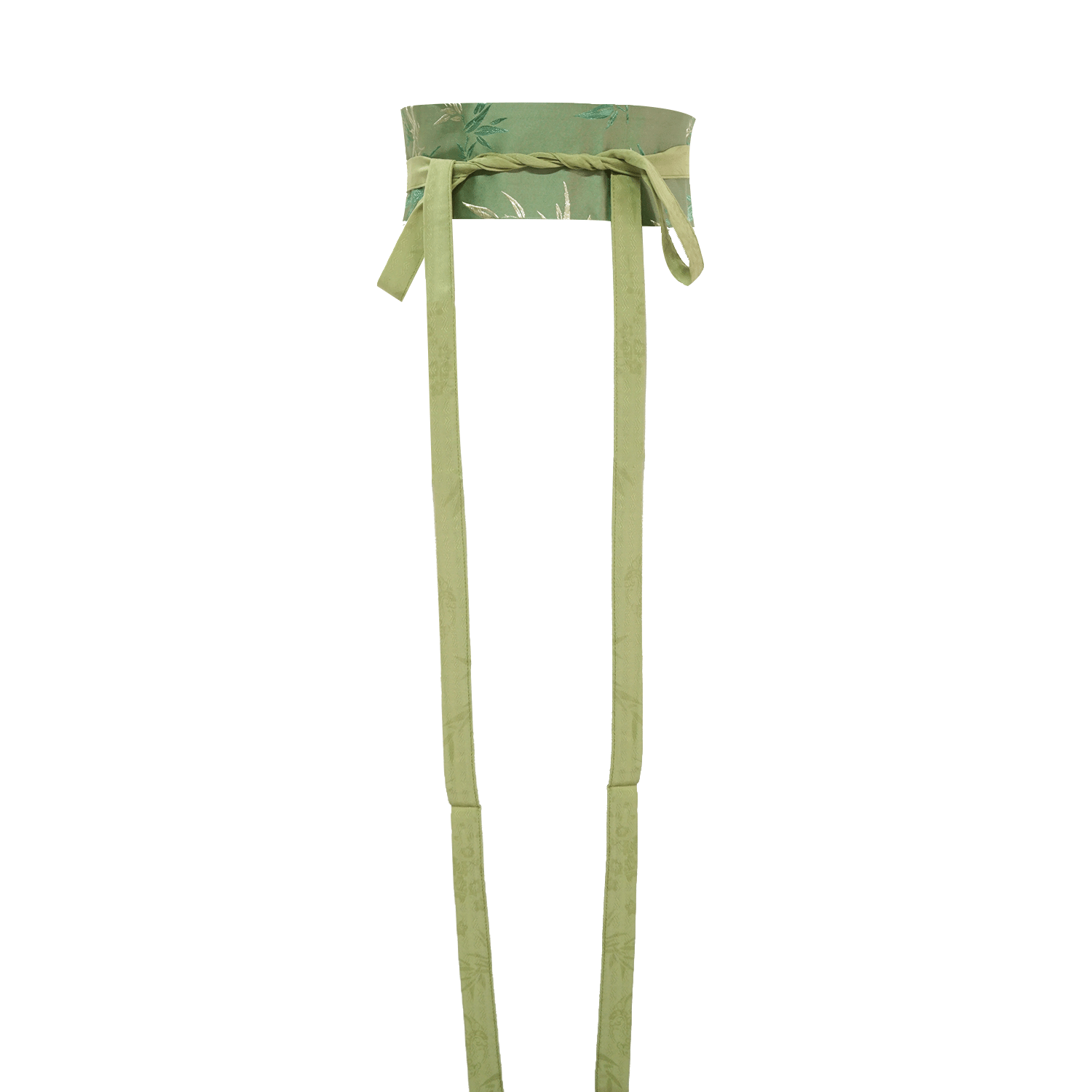 青竹腰封小竹叶暗纹飘带 缎面绣花可调节腰封汉服腰带cos古风腰带