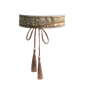 6cm花边绣花腰带装饰森女民族风汉服装饰宫绦苗绣束腰绳中国风