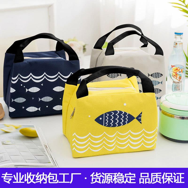 日式保温便当包上班族手提袋小学生防水时尚饭盒袋饭兜子早餐便当