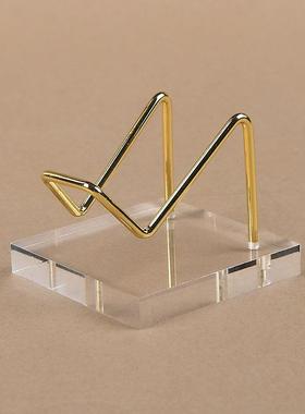 奇石底座矿物晶体矿石木底座水晶球底座托架支架展示架金属文玩小