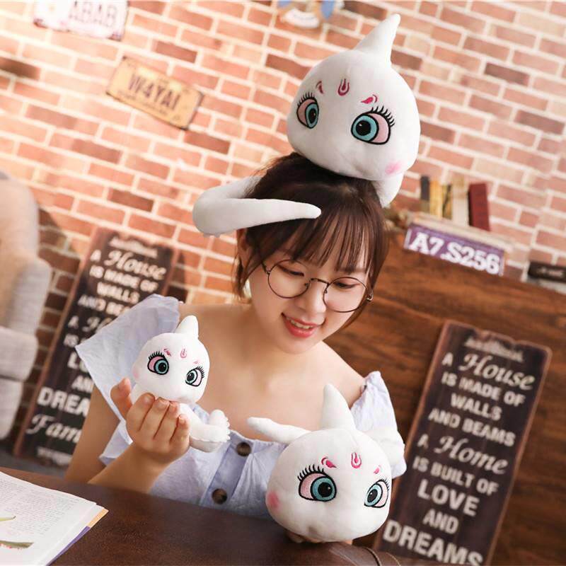 认小蛇白毛绒小玩具公仔贪吃儿童玩偶动物男孩蛇蛇生日知礼品可店