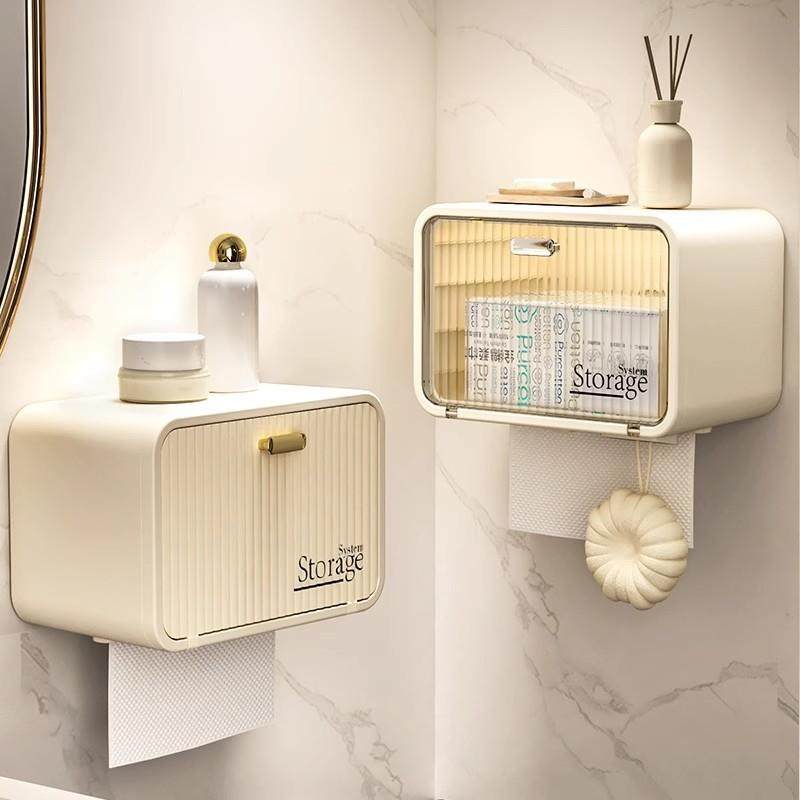 纸巾盒厕所卫生间壁挂式防水免打孔卫生纸抽纸盒卷纸盒创意置物架