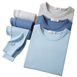 猫人儿童秋衣秋裤套装全纯棉内衣男孩中大童青少年睡衣棉毛衫打底