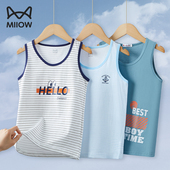打底25新款 猫人儿童背心男孩大童春秋纯棉薄款 内穿青少年跨栏夏季