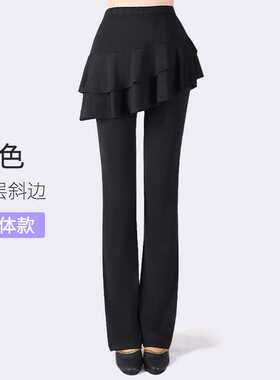 广场舞服装女跳舞健身新款长裤子运动裤裙女假两件秋冬季舞蹈裙裤