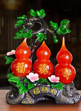 直销客厅电视柜酒柜中式福禄寿葫芦家居摆件乔迁工艺礼品一件代发