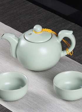 豪祥轻奢高档整套装汝窑功夫茶具家用陶瓷茶杯壶盖碗开片冲泡茶器