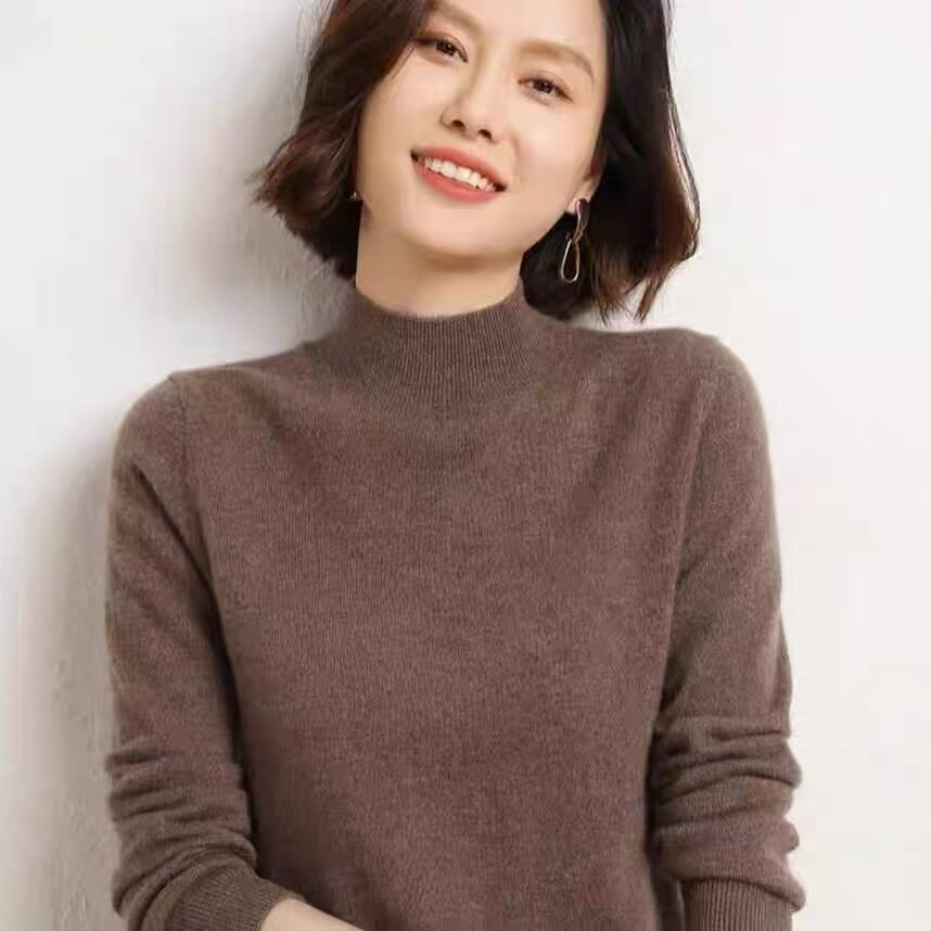 半高领毛衣女