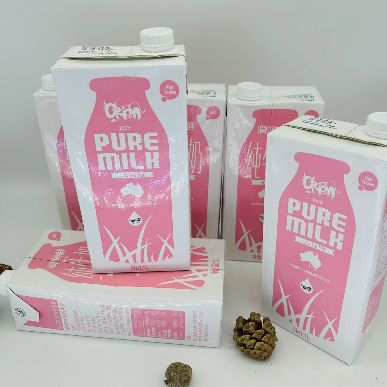 澳大利亚原装进口澳润鲜ORIGIN PURE MILK 低脂纯牛奶1000mlx6只