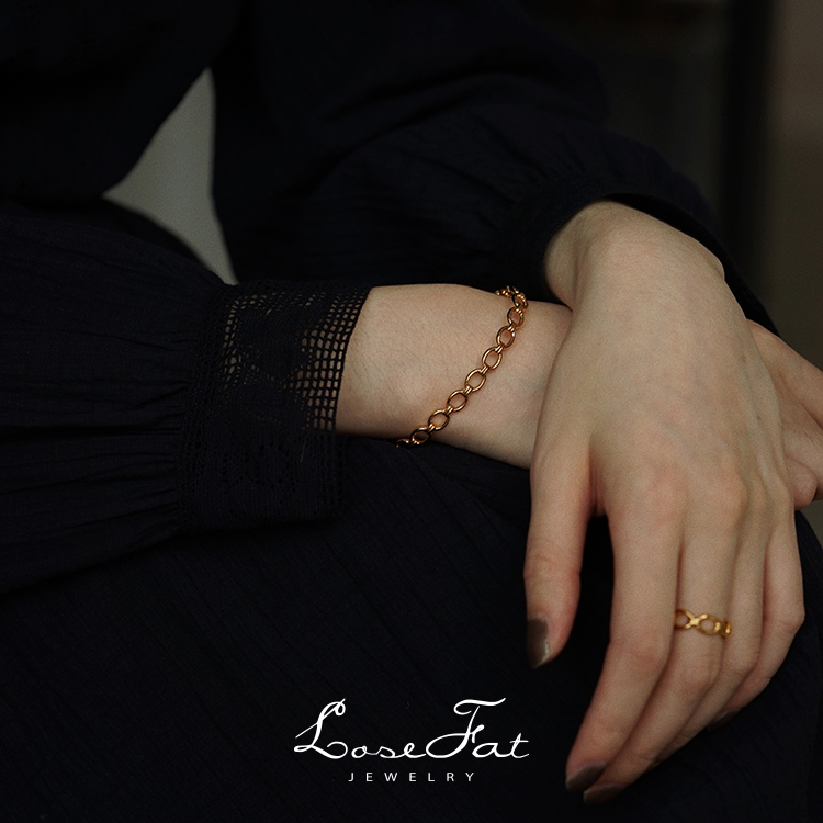 回馈款《初愿》925银镀金绳结时尚摩登大方气质手镯古典