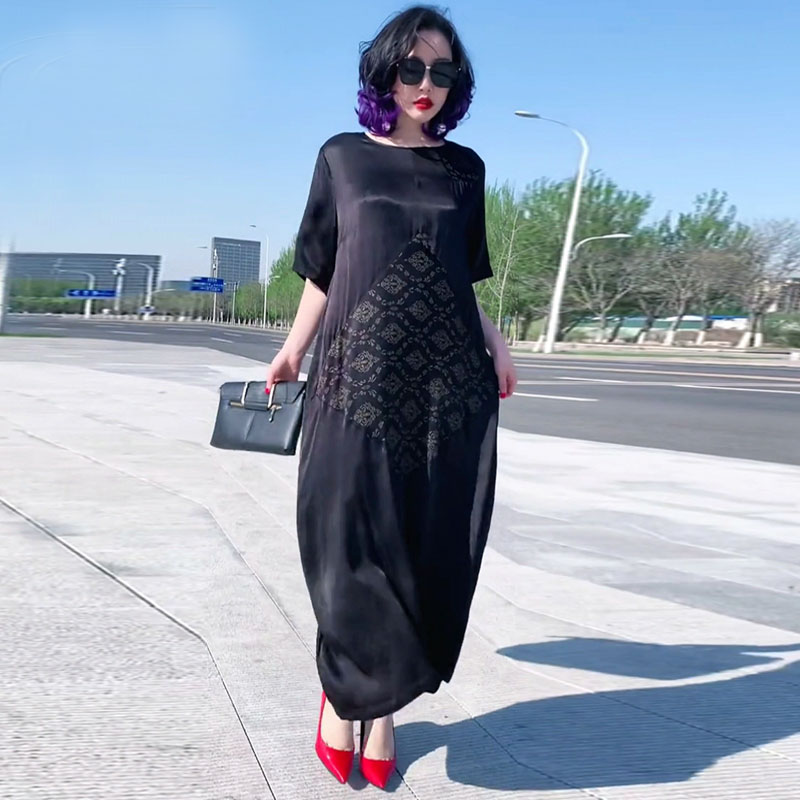 拉风高端金兆成新款胖mm连衣裙