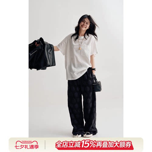 沈球球LA CALLAR天丝亚麻极简松弛口袋T恤BL-AAI11549