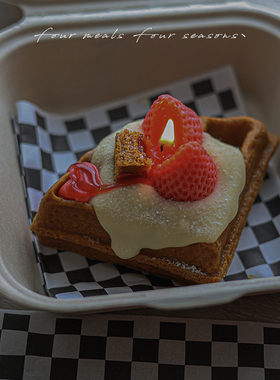 《反派华夫饼》草莓生日蛋糕香薰蜡烛送礼fourmealsfourseasons