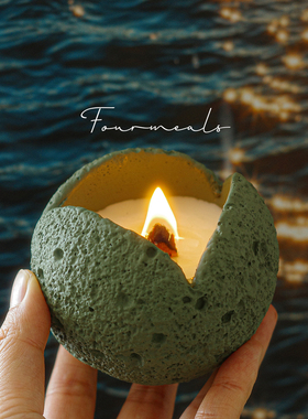 《星月神话》陨石苦茶香薰蜡烛艺术女生卧室木芯香氛生日礼物男生