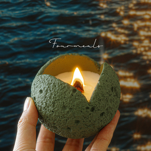 陨石苦茶香薰蜡烛艺术女生卧室木芯香氛生日礼物男生 星月神话