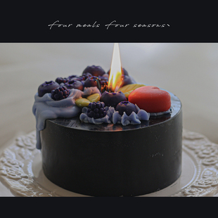 小众黑蜡烛香薰fourmeals原创意生日伴手ins风艺术礼物 蓝豆沙