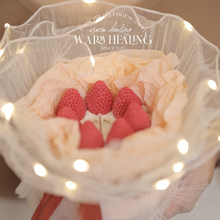 《花束蛋糕》香薰杏子奶油蜡烛草莓生日表白礼盒花艺摆件圣诞礼物
